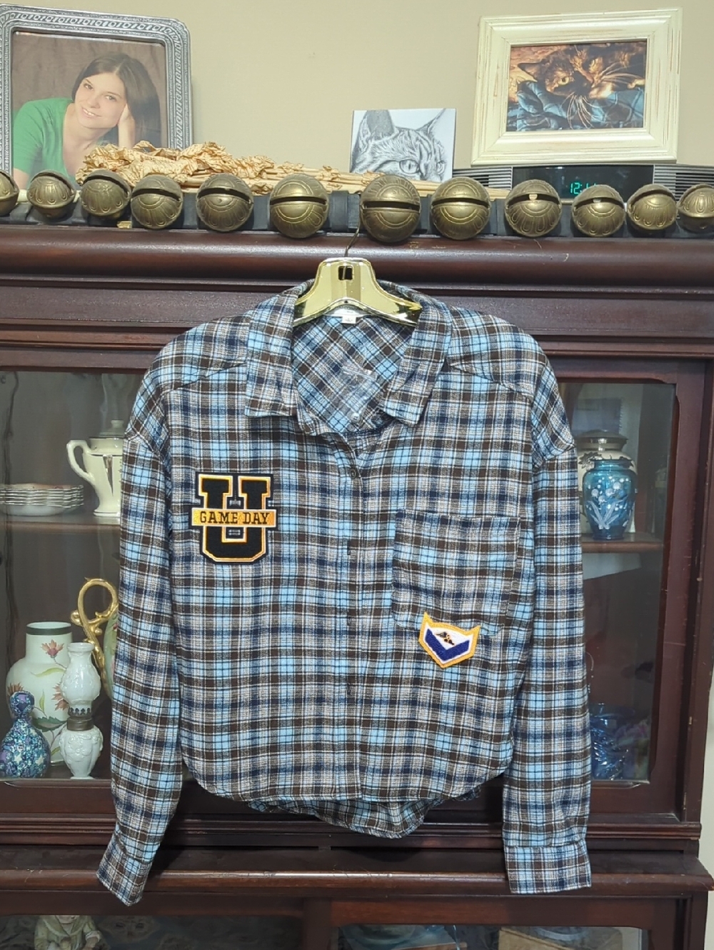 NO COMMENT Juniors Button-down Light Flannel Shirt NWOT